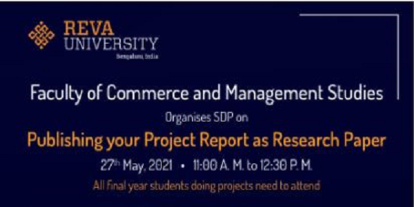 SDP on Publishing your Project Report as Research Paper