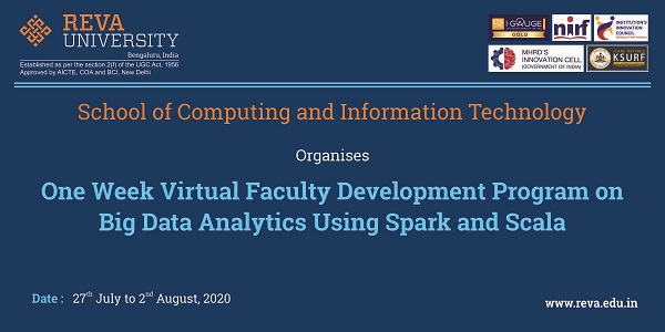 One Week Virtual Faculty Development ProgrammeÂ onÂ Big Data Analytics Using Spark and ScalaÂ 