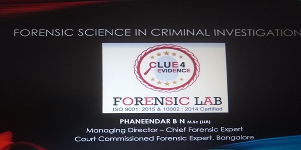 Report on Webinar on Forensic Science in Crime investigation