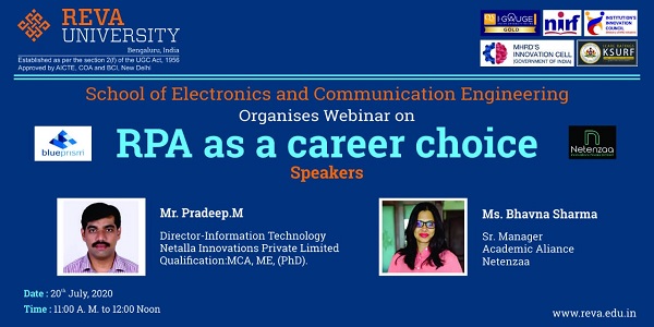 Webinar on Robotics Process Automation as a Career Choice