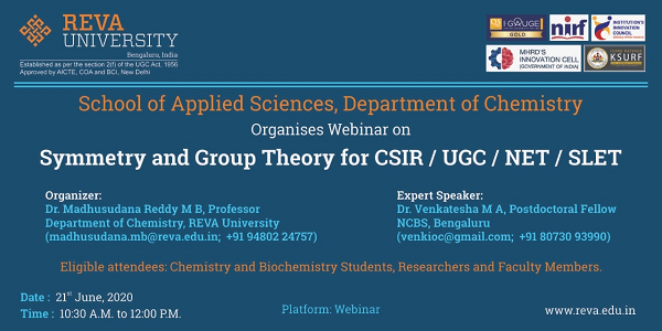 Webinar on Symmetry and Group Theory