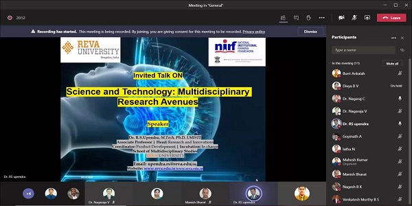 Multidisciplinary Talk on Research Avenues in Science and Technology by School of EEE