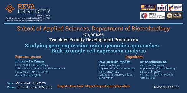 Two days FDP on studying gene expression through genomics approaches