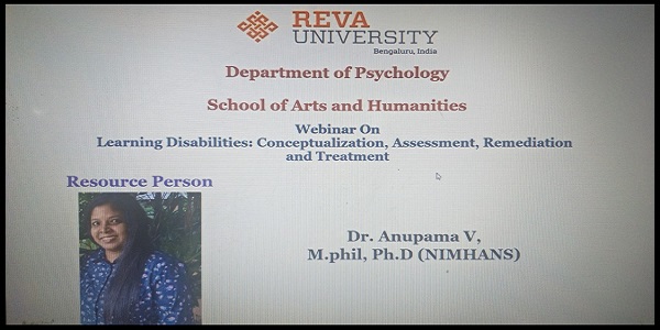 Webinar on Learning Disability Conceptualization Assessment Remediation and Intervention