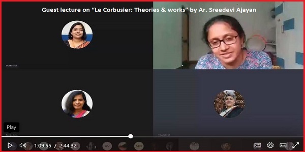 Report on Guest lecture on Le Corbusier Theories and works by Ar Sreedevi Ajayan