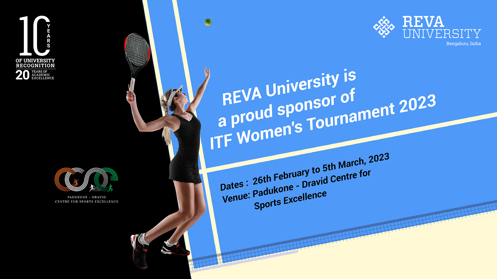 ITF Women’s 25k Tennis Tournament , co-sponsored by REVA University