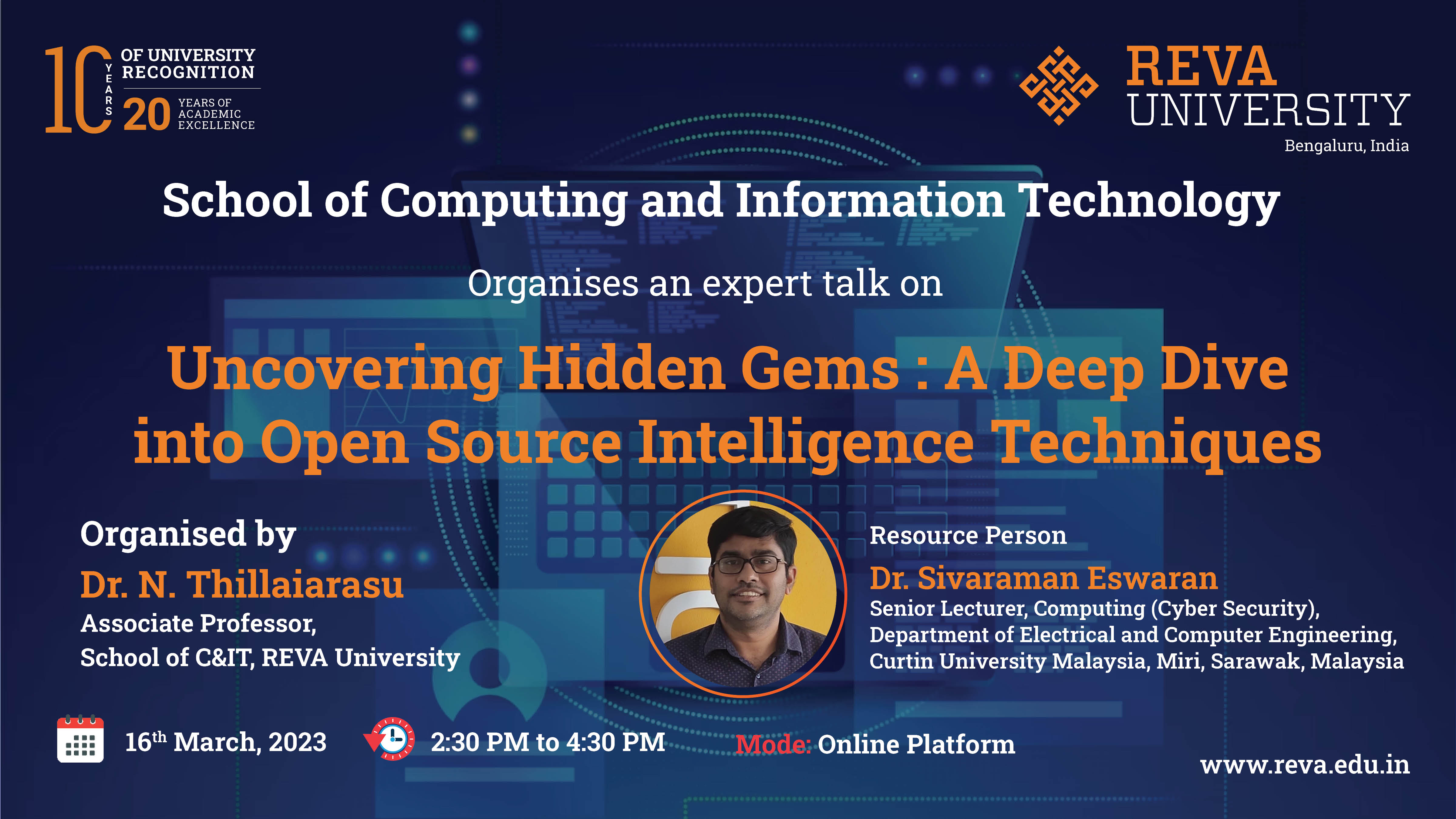 Open Source Intelligence (OSINT)-Expert talk conducted by School of CIT