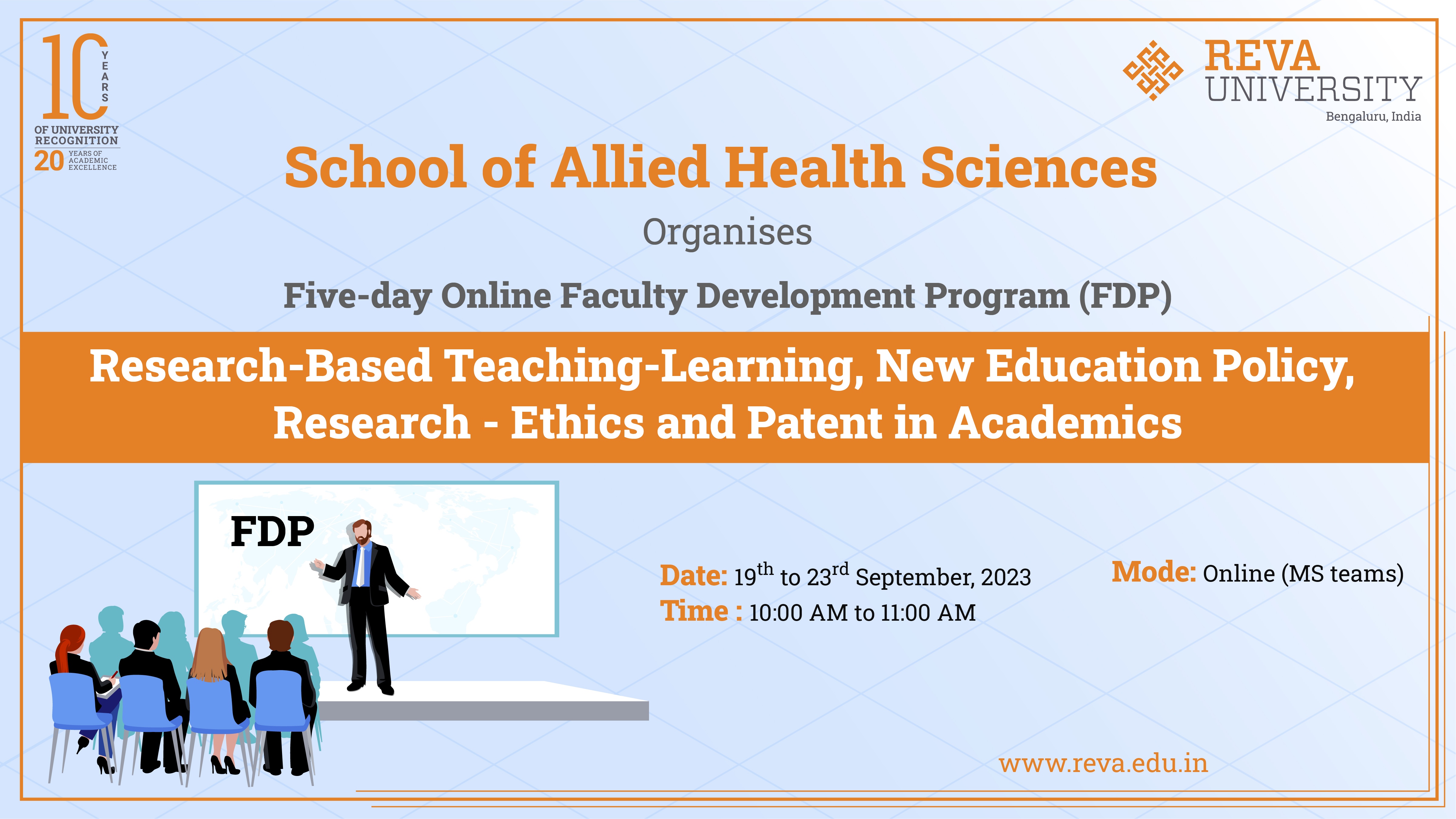 Five Day Online FDP-Research Based Teaching-Learning, New Education Policy, Research - Ethics and Patent
