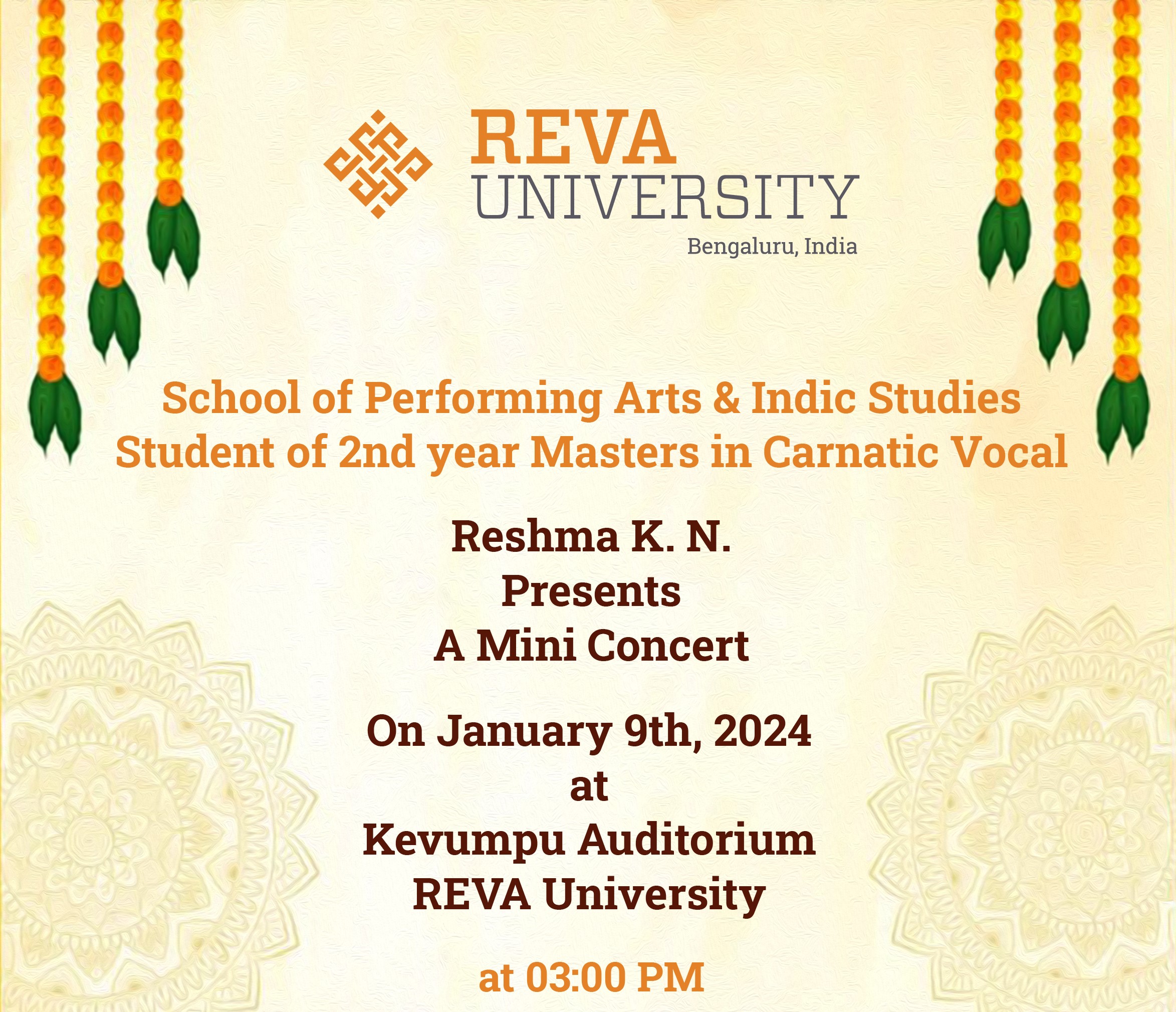 Carnatic Music Concert by MPA 3rd Semester Student