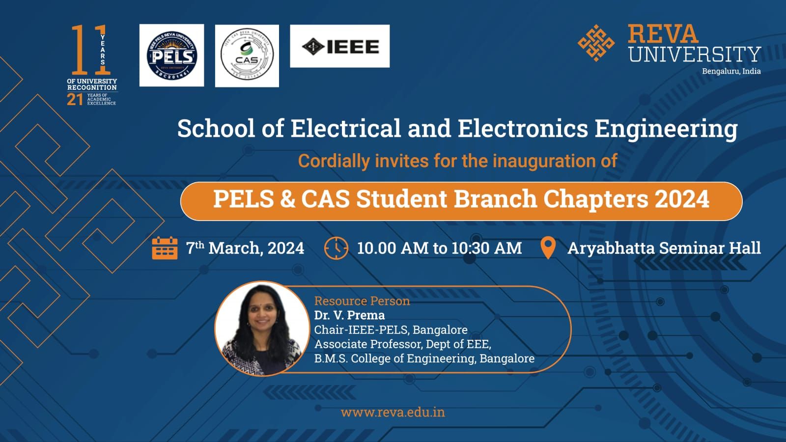Inauguration of IEEE PELS & CAS Student Branch Chapters 2024