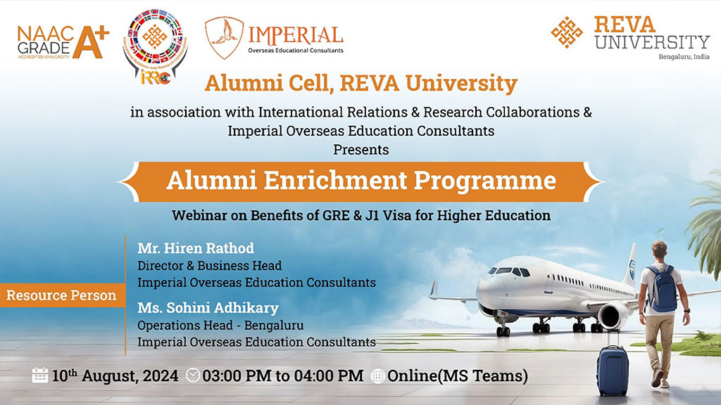 Alumni Enrichment Programme Webinar on Benefits of GRE and J1 Visa for Higher Education