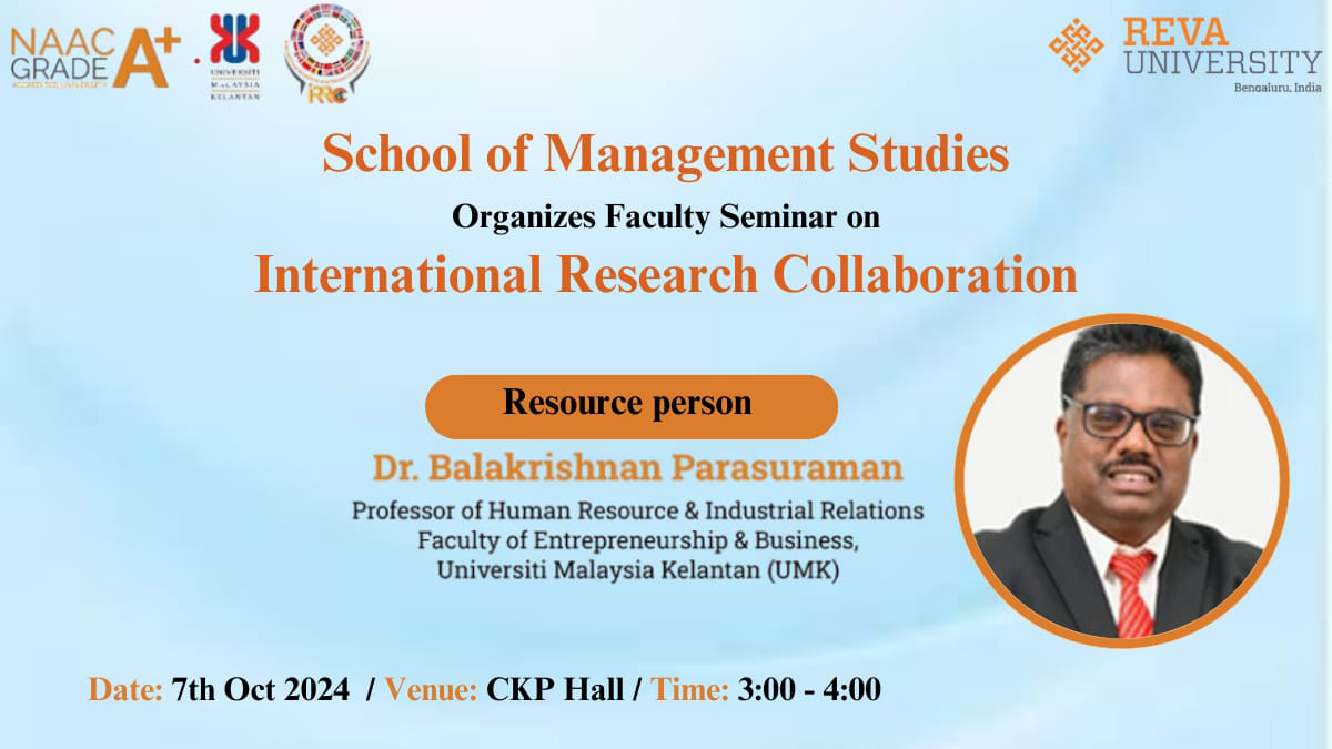  International Research Collaboration
                                                                                            held on 7th Oct 2024