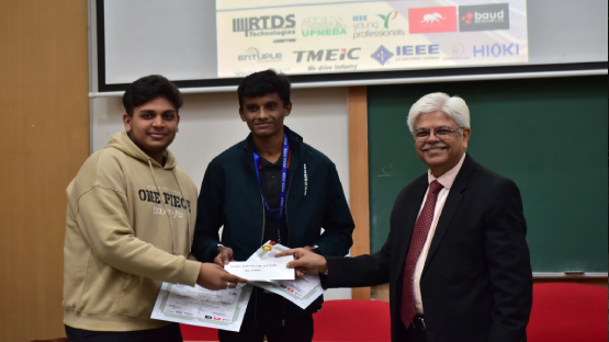 Students received the Best Poster Award at IIT Kanpur